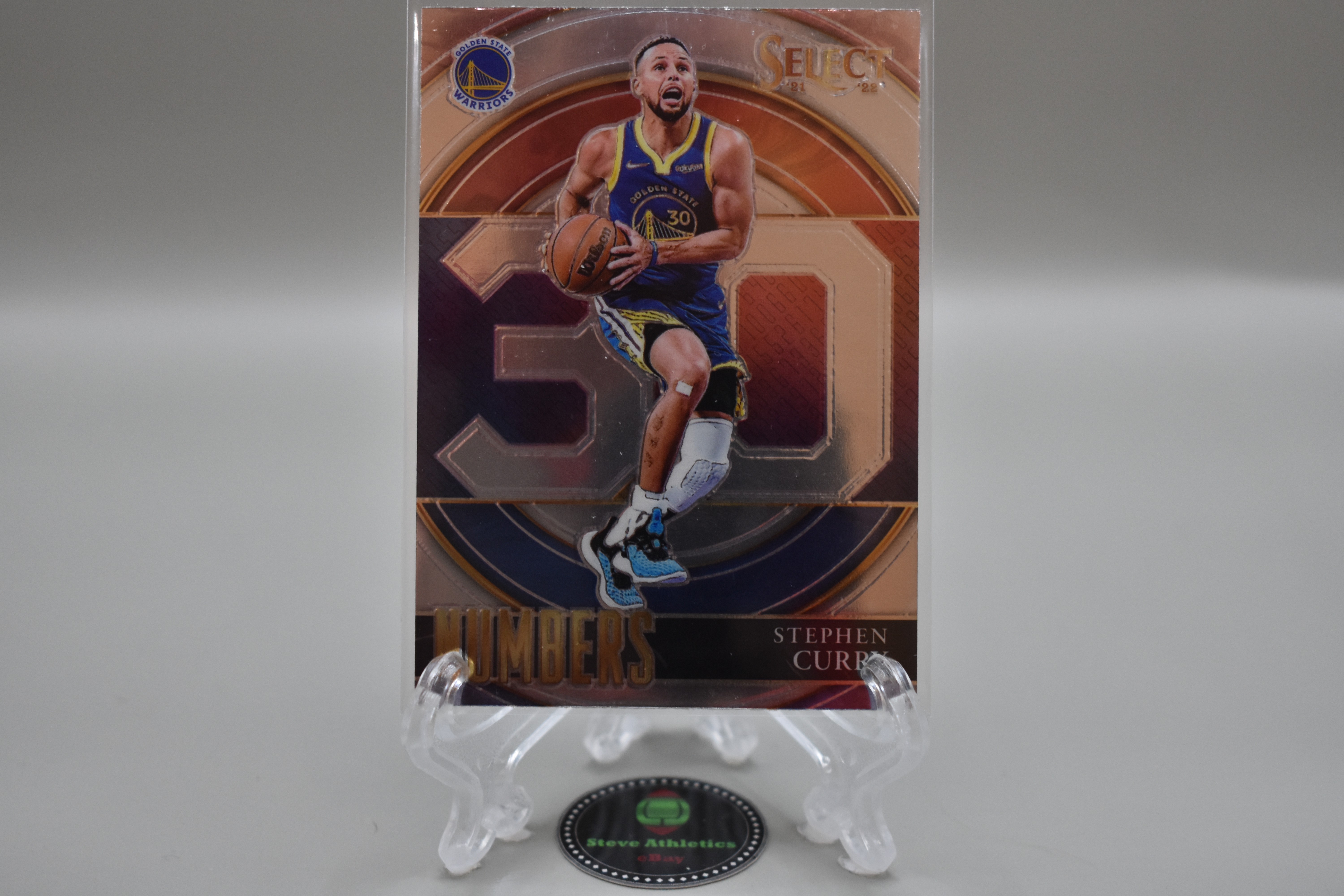 Stephen Curry Warriors 2021-22 Panini Select Numbers 30 Insert
