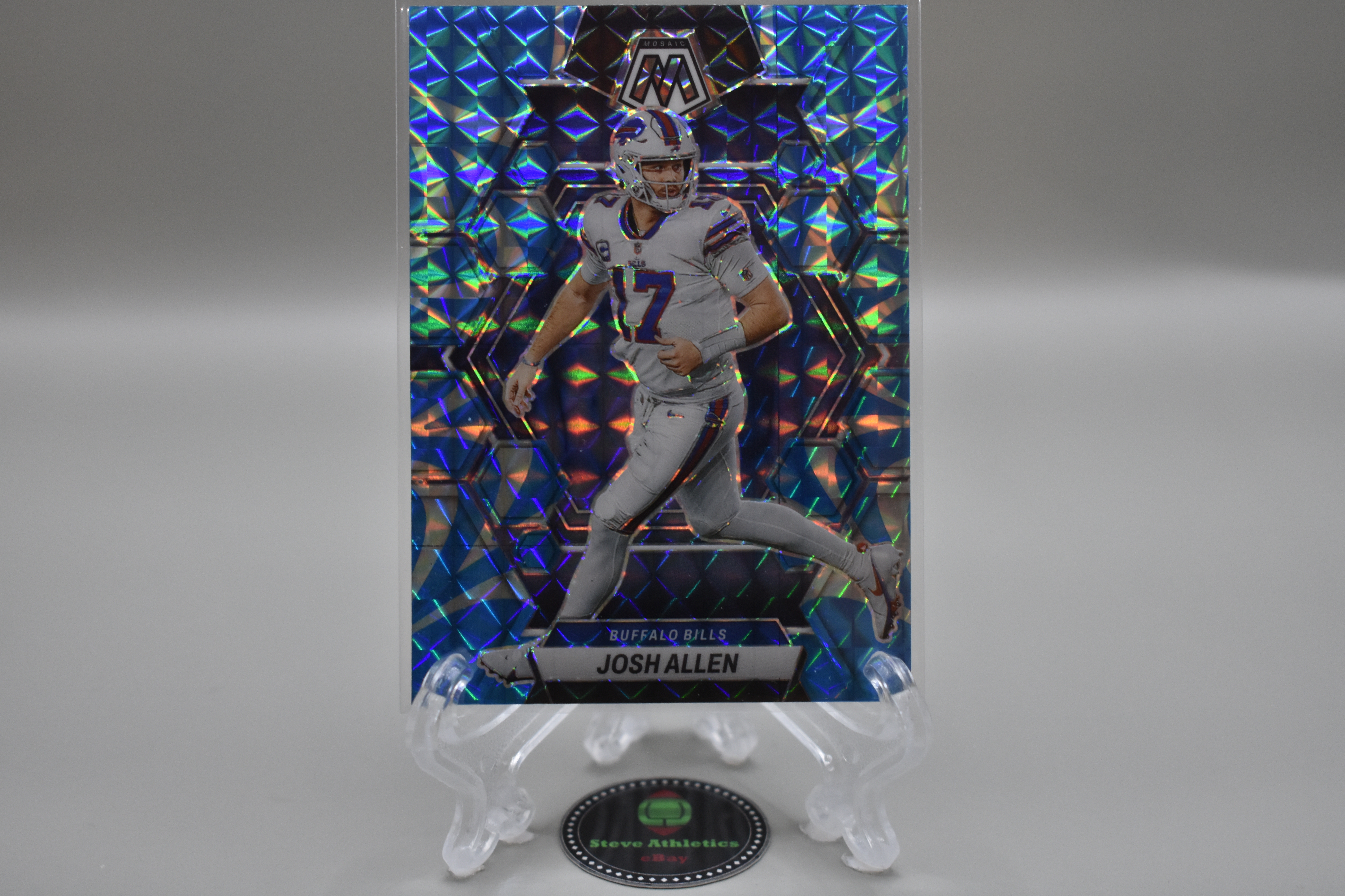 Josh Allen Buffalo Bills 2023 Panini Mosaic Blue Reactive Parallel Card #21